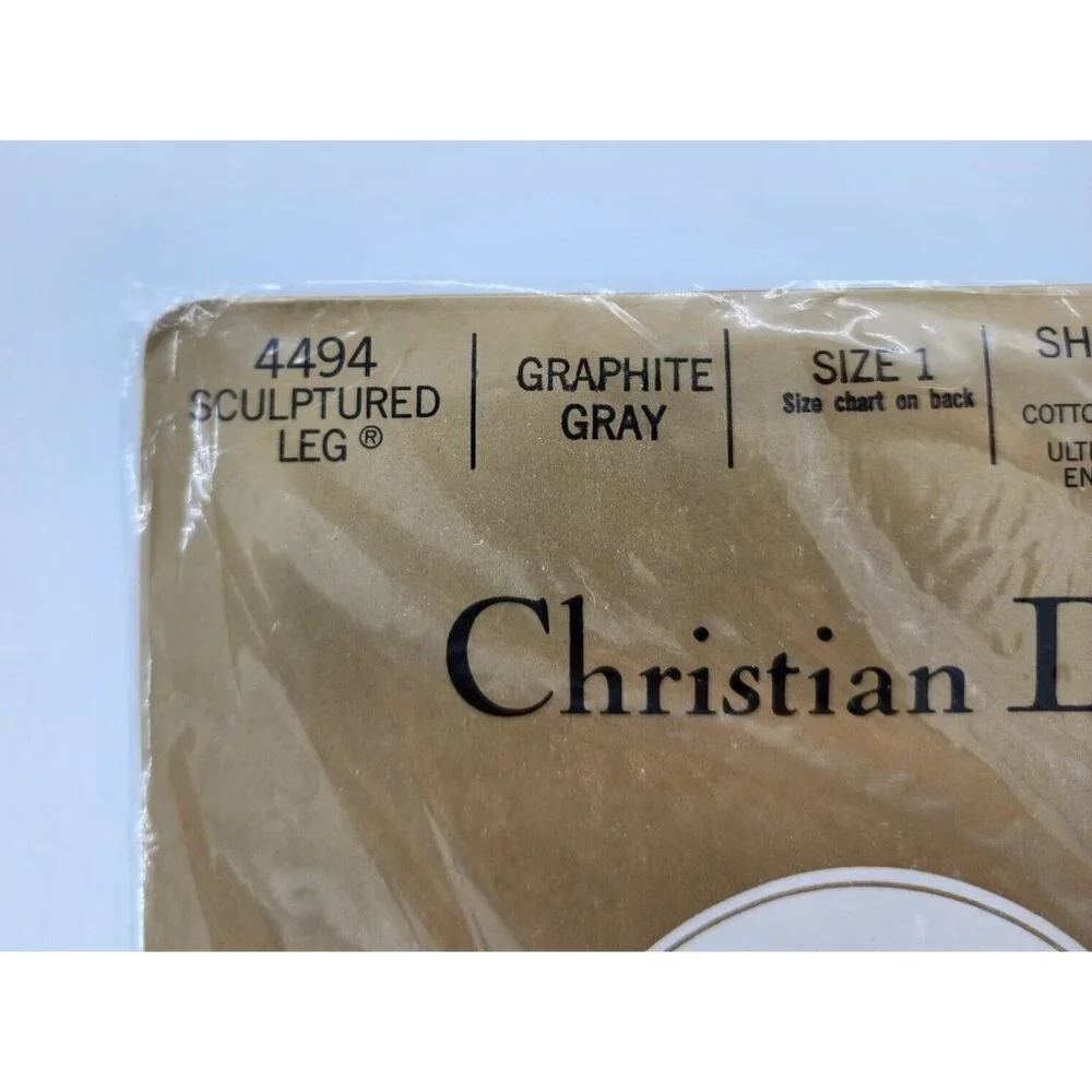 Christian Dior The Sculpted Leg Support Pantyhose Style 4494 Graphite‎ Gray Sz 1